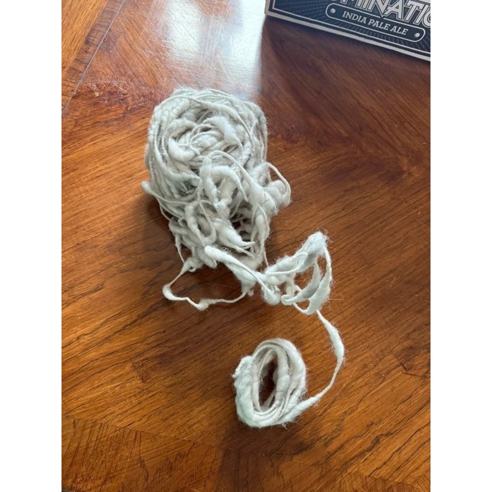 Flexible wired white wool fiber garland craft trim for wreaths & shaping